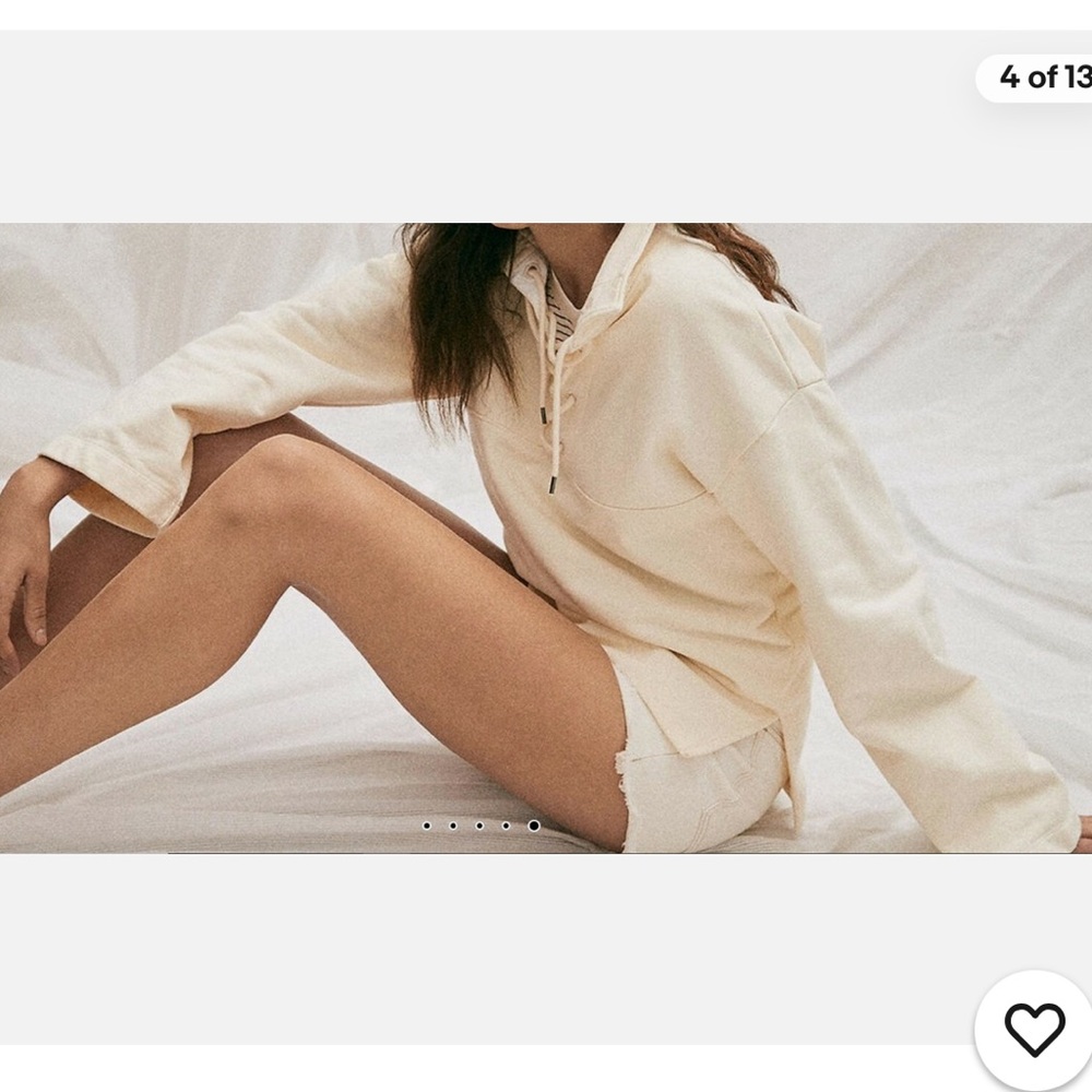 Madewell Off-White Lace-Up Pullover